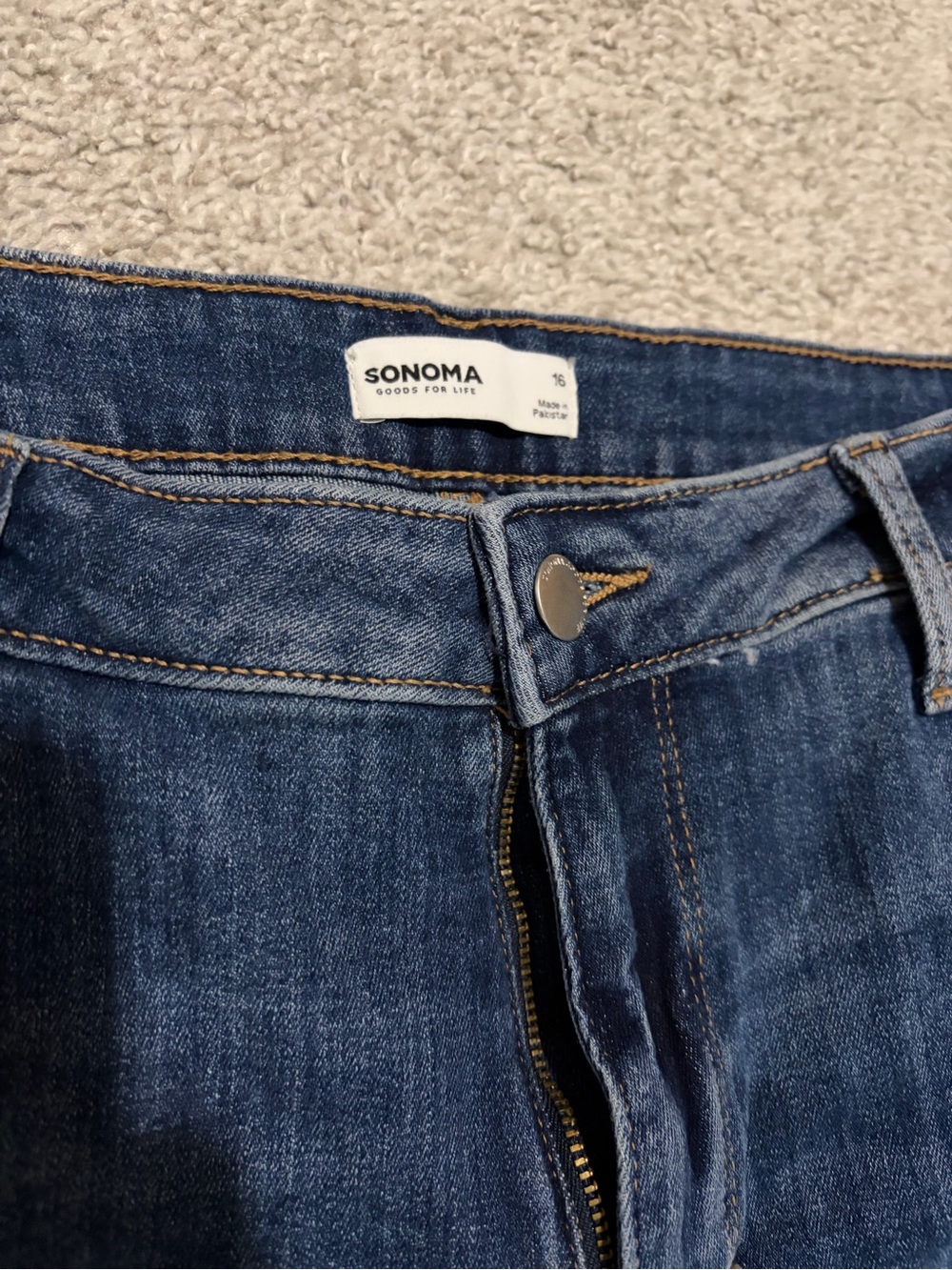 Sonoma Goods For Life Womens Skinny Jeans Size 16 Medium Wash Stretch Denim - Picture 2 of 5